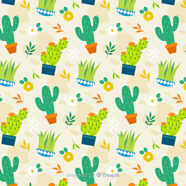 Free vector cactus pattern