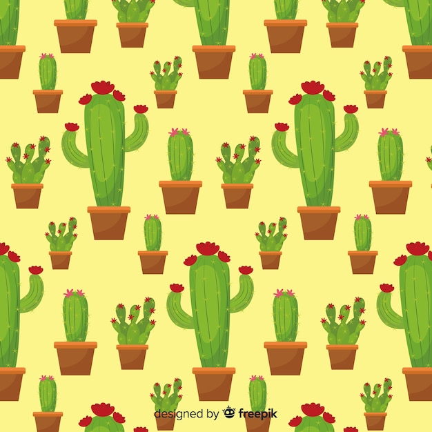 Free vector cactus pattern