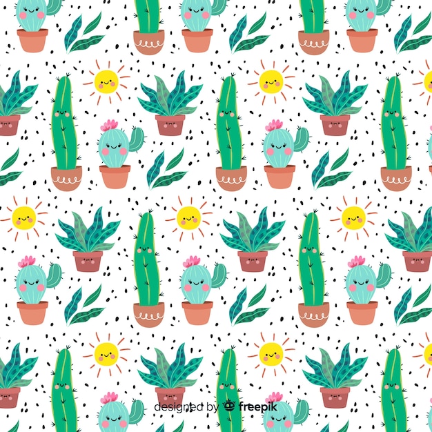 Free vector cactus pattern