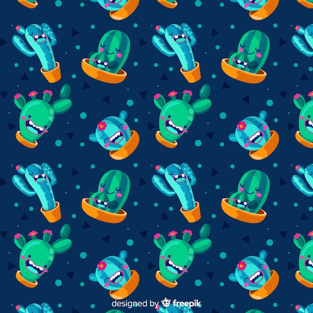 Free vector cactus pattern