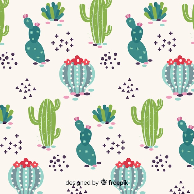 Free vector cactus pattern