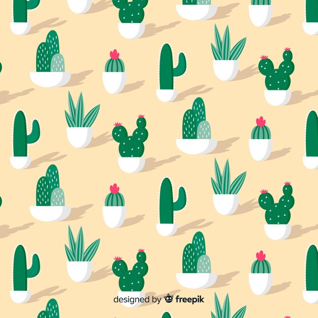 Free vector cactus pattern