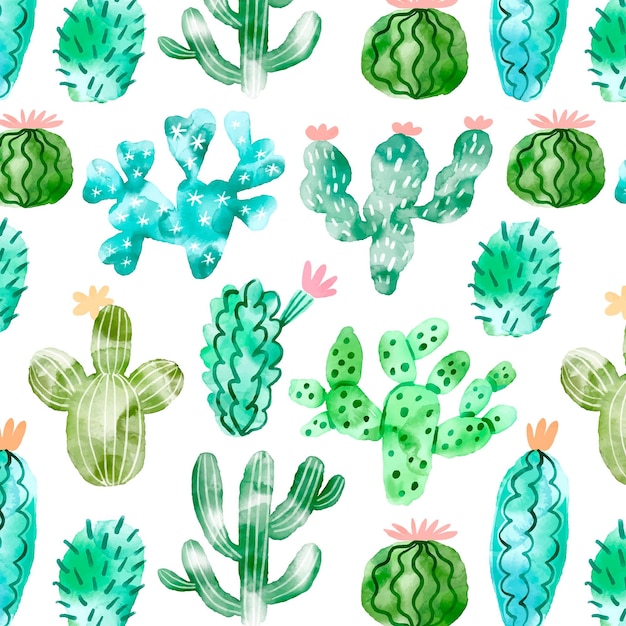 Free vector cactus pattern