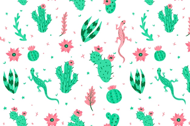 Free vector cactus pattern