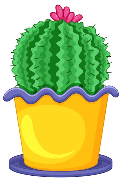 Vettore gratuito cactus in una pentola isolata