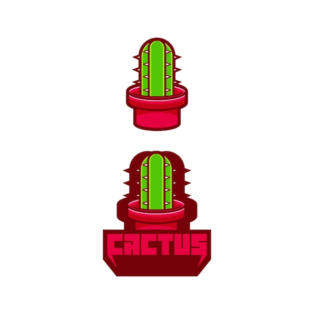 Mascotte dell'icona di vettore del cactus