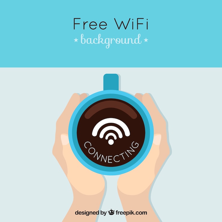 Free Vector cafe background with wifi