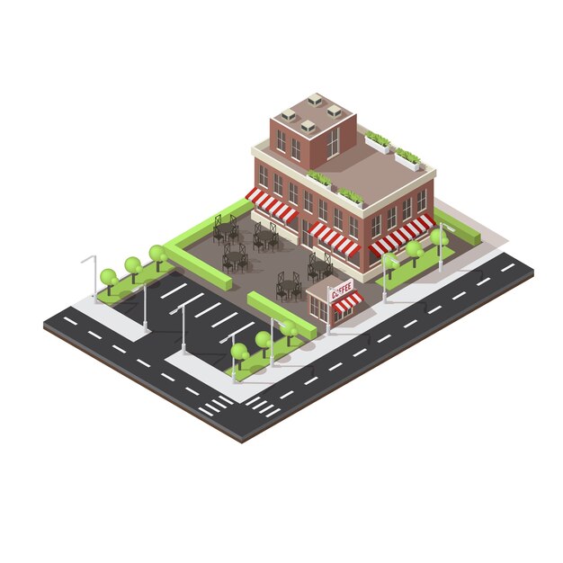 Cafe Building Isometric Layout