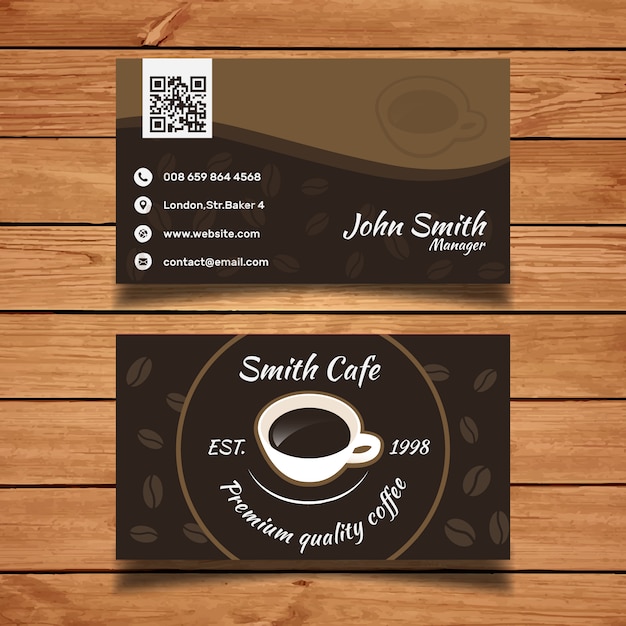 Free vector cafe business card template