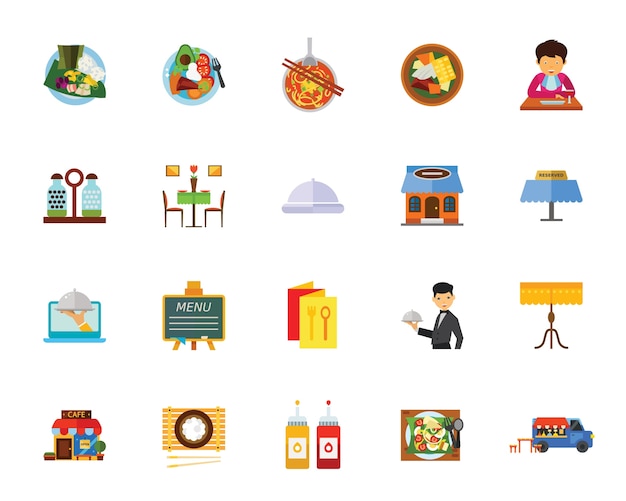 Free vector cafe icon set