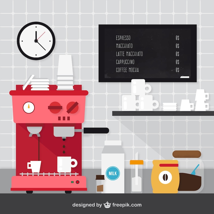 Free Vector cafe interior