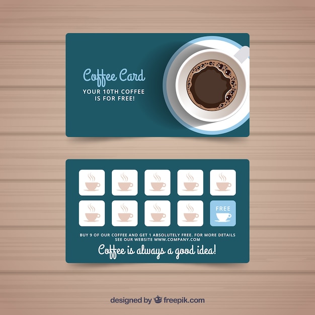 Cafe loyalty card template with elegant style