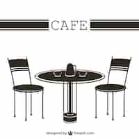 Free vector cafe table and chairs