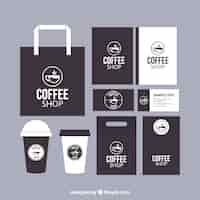 Free vector cafeteria brand stationery set