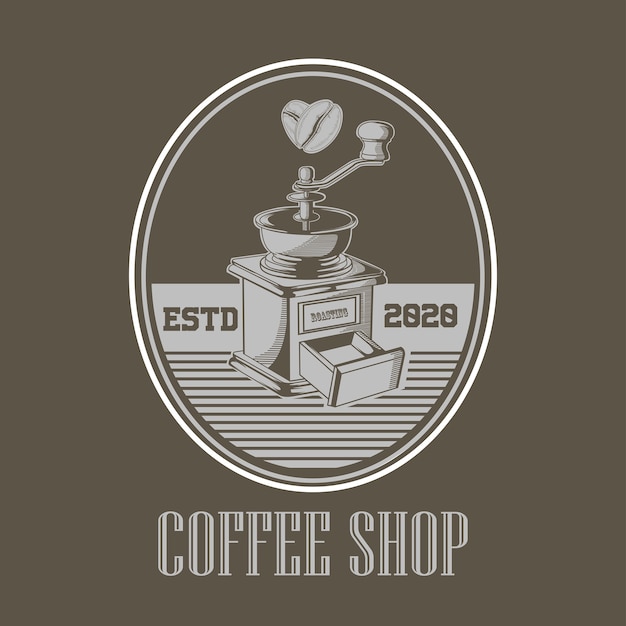 Caffe shop logo vintage