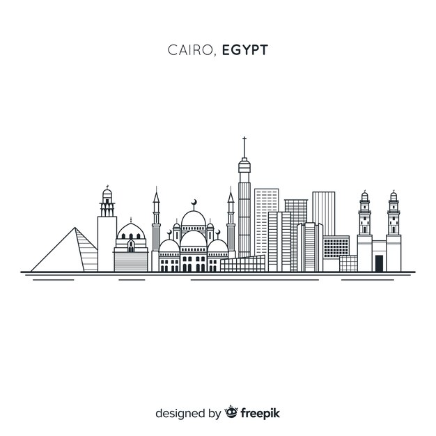 Каирская композиция горизонта с линеальным стилем