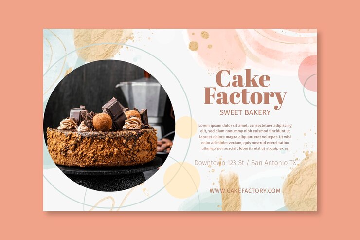 Free Vector cake factory banner template