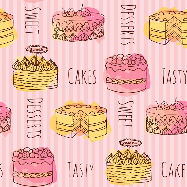 Free vector cake pattern background