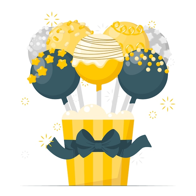 Free vector cake pop concept illustration