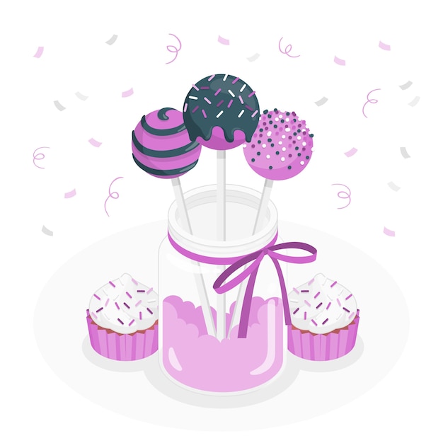 Cake pop concept illustration
