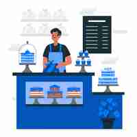 Free vector cake shop concept illustration