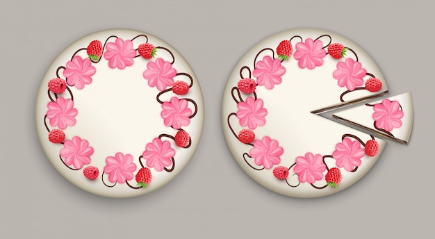 Free vector cake top view realistic