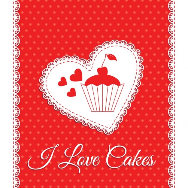 Free vector a cake with a heart background