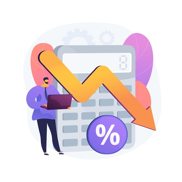 Calculating loss abstract concept illustration