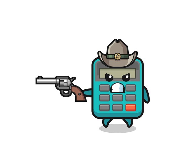 The calculator cowboy shooting with a gun