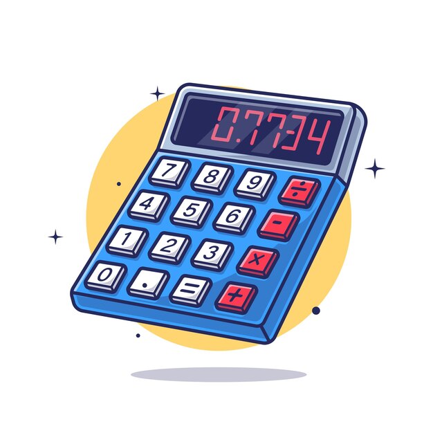 Calculator Floating Cartoon Vector Icon Illustration Finance Business Icon Concept Isolated Flat