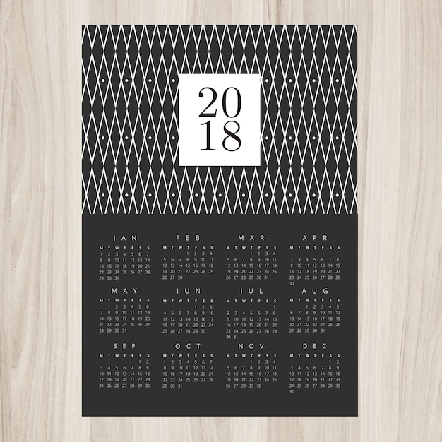 Vettore gratuito calendario 2018 design