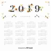 Free vector calendar 2019