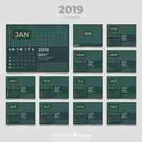 Free vector calendar 2019