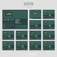 Free vector calendar 2019