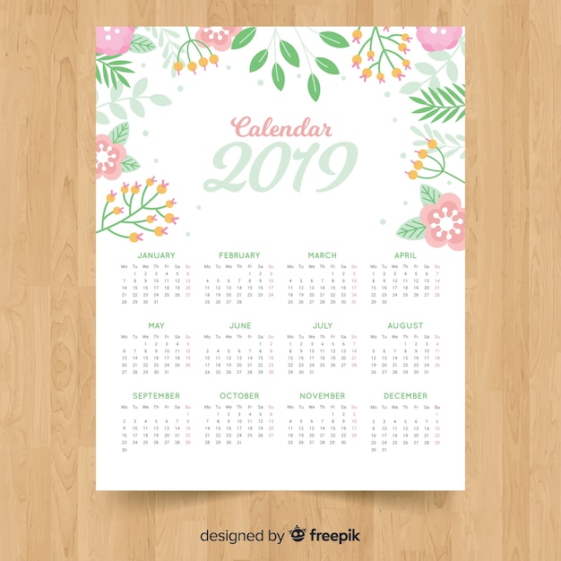 Vettore gratuito calendario 2019