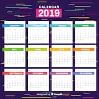 Vettore gratuito calendario 2019