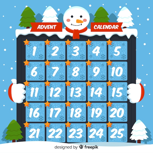 Vettore gratuito calendario dell'avvento