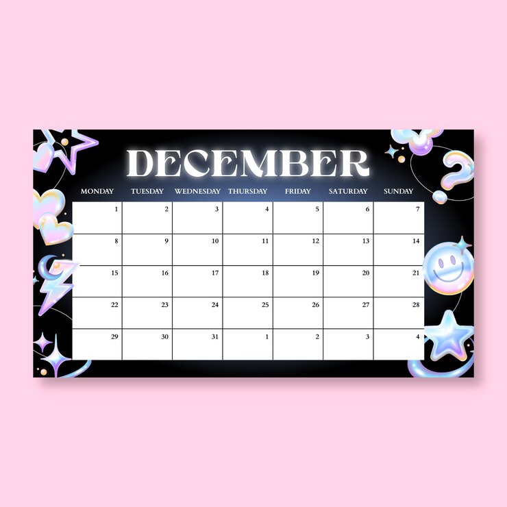 Free Vector calendar design template