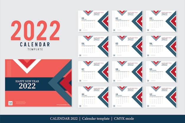 Calendar Happy New Year 2022