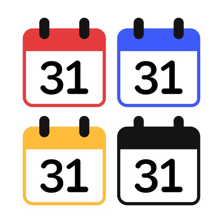 Free Vector calendar multiple colours set of four
