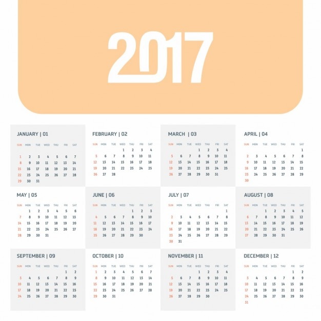 2017 calendario semplice