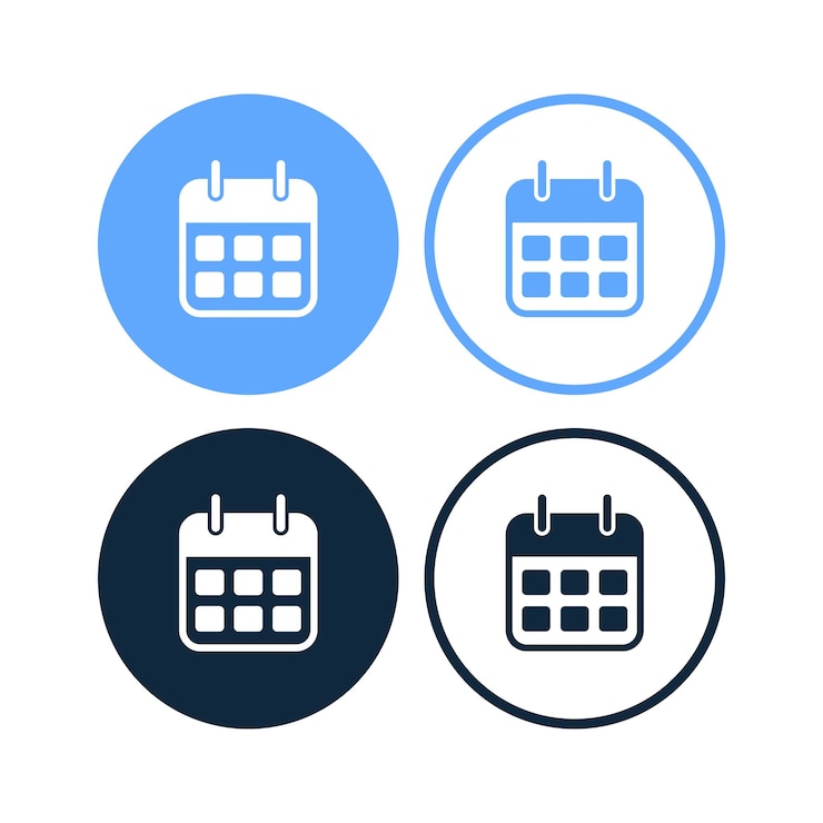 Free Vector calendar symbol circles set