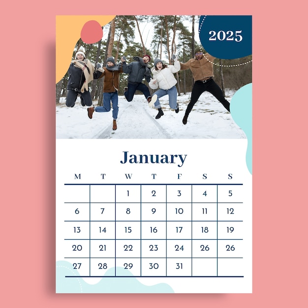 Free vector calendar template design