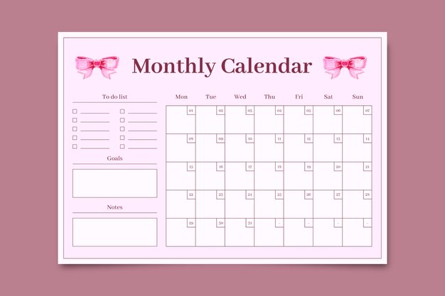 Дизайн шаблона календаря