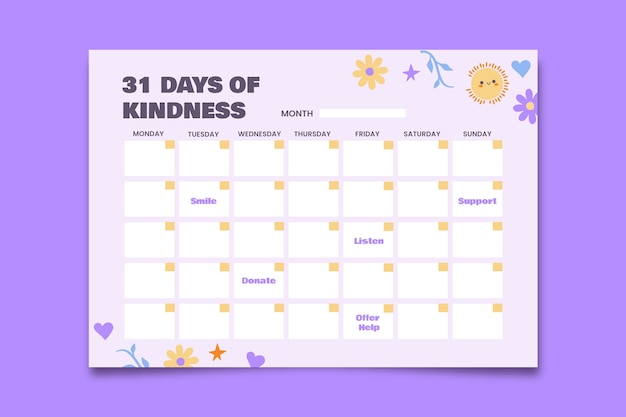 Free vector calendar template design