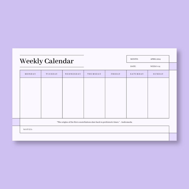 Calendar template design