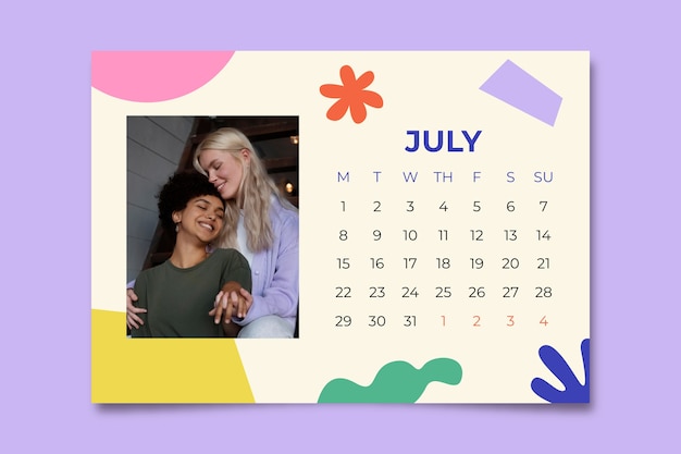 Free vector calendar template design