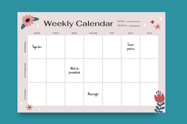 Free vector calendar template design