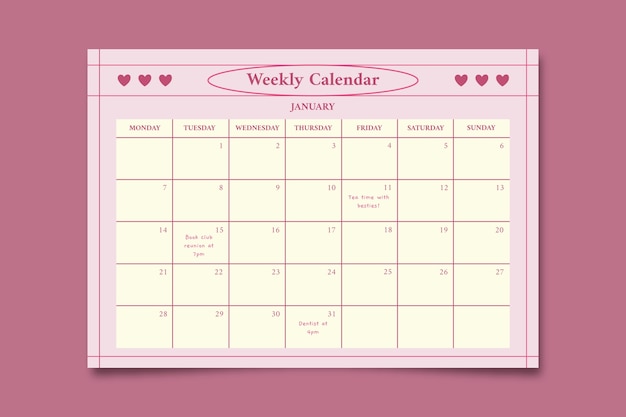 Calendar template design