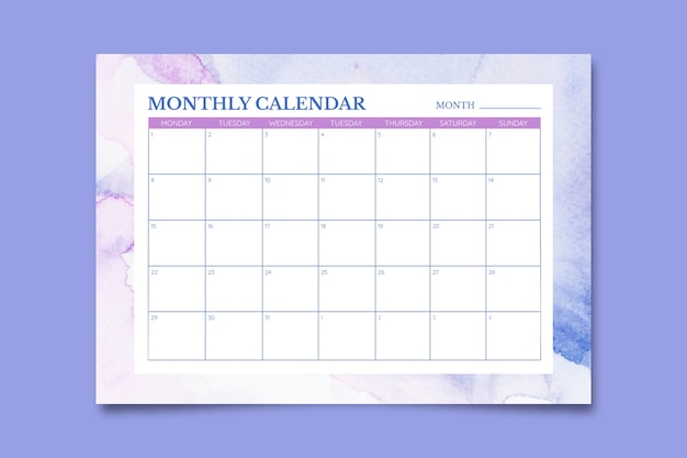 Free vector calendar template design